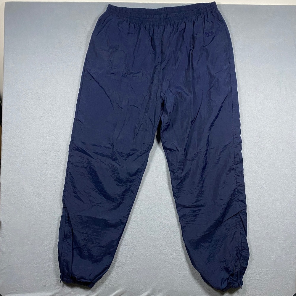 Vintage Reebok Windbreaker Pants Mens XXL Navy Blue Track Pants Ankle Zip
